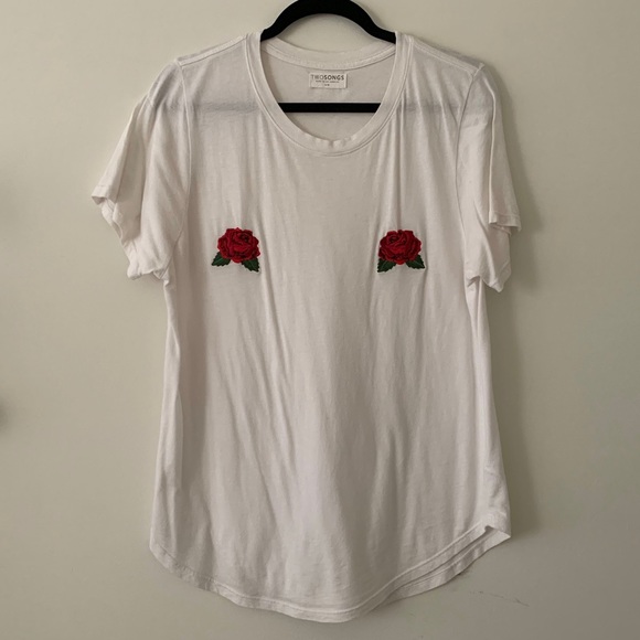 Song Of Style Rose Tits White Tee XS-M - Picture 2 of 7